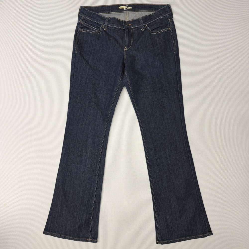 Old Navy The Diva Jeans Womens 6 Short Blue Dark Wash Mid Rise Bootcut Stretch